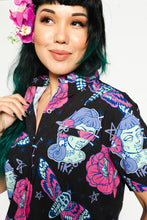 Load image into Gallery viewer, Women's Glamour Ghoul Camp Shirt