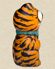 Load image into Gallery viewer, Cut Guts Tiki Mug - Tiger Striped Stoneware

