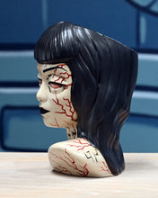 Load image into Gallery viewer, &quot;Infected&quot; Ghoul Girl Tiki Mug - Black Hair, Red Veins
