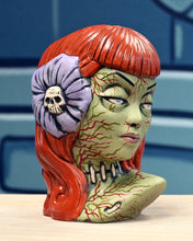 Load image into Gallery viewer, &quot;Infected&quot; Ghoul Girl Tiki Mug - Red Hair, Blue eyes

