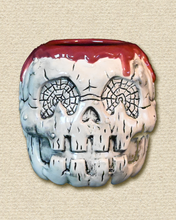 Load image into Gallery viewer, Pumpkin Skull Tiki Mug - White
