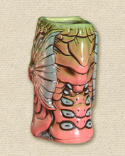 Load image into Gallery viewer, Sea Creature Tiki Mug AP 1/1 - Green/Pink fade Stoneware
