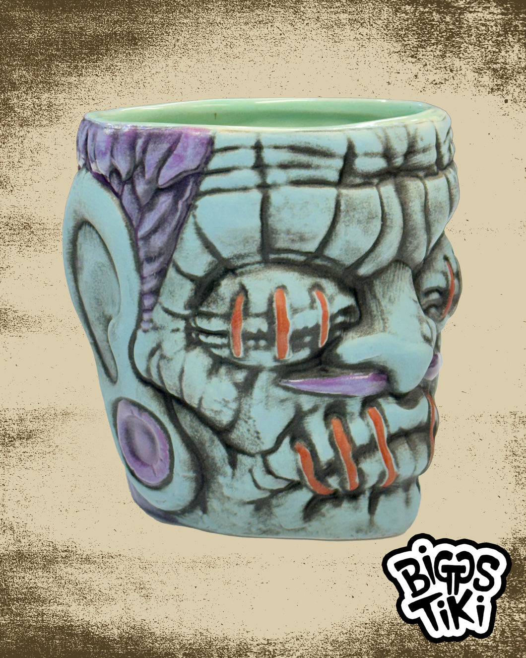 Shrunken Head Import Tiki Mug - Blue